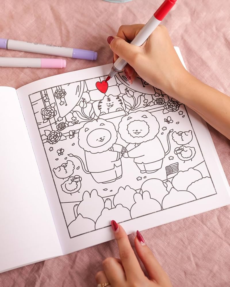 Cosy Cupid adult colouring book