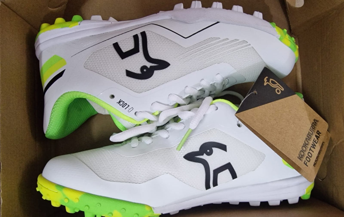 Original Kookaburra KC rubber soled cricket shoe yellow and green