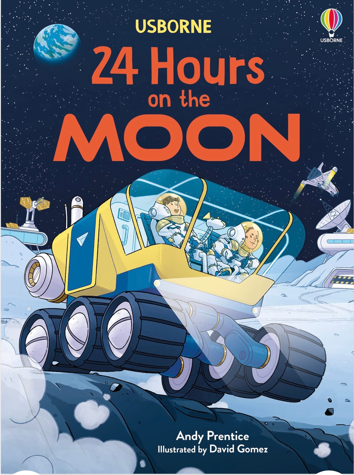 Book cover of USBORNE 24 hours on the moon