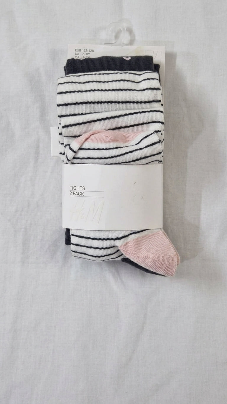 H&M Kids Patterned & Striped Tights – 2 Pack