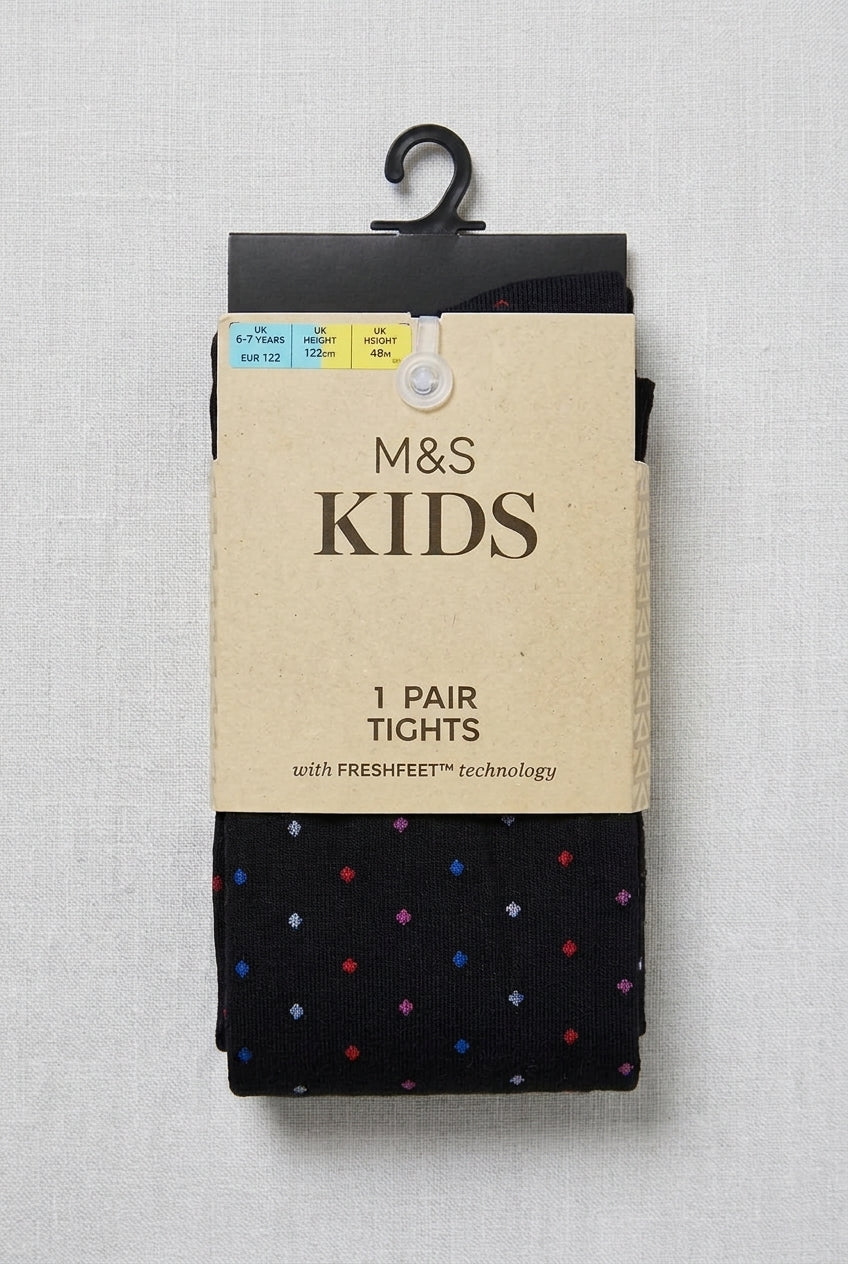 M&S KIDS Patterned Tights with Freshfeet™ Technology