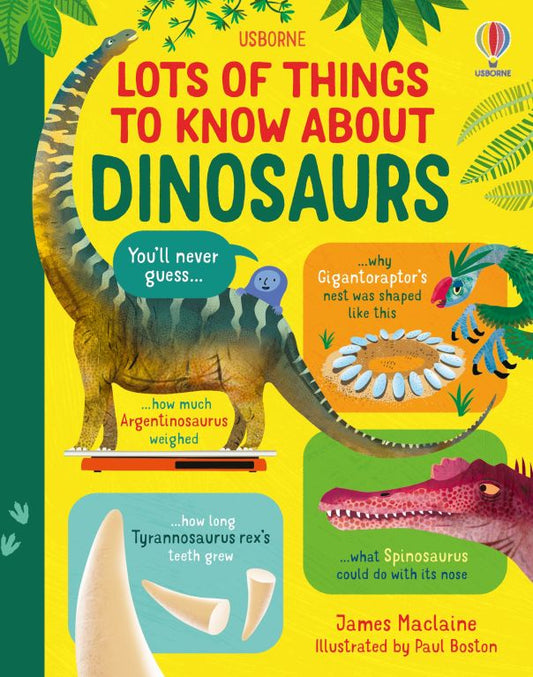 USBORNE Lots of Things to Know About Dinosaurs