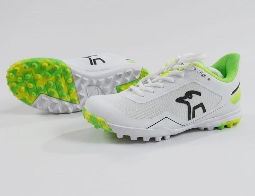 Original  Kookaburra KC rubber soled cricket shoe yellow and green