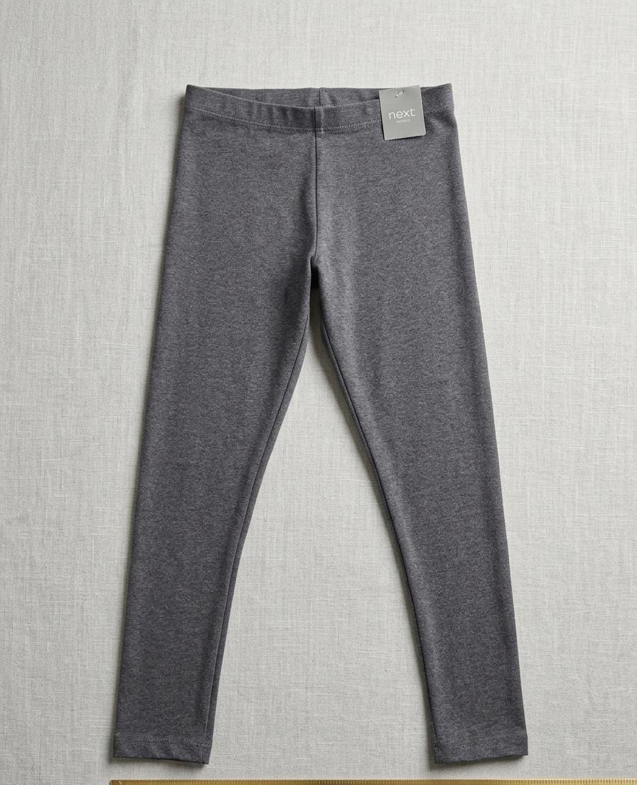 NEXT Girls' Charcoal Grey Stretch Cotton Leggings