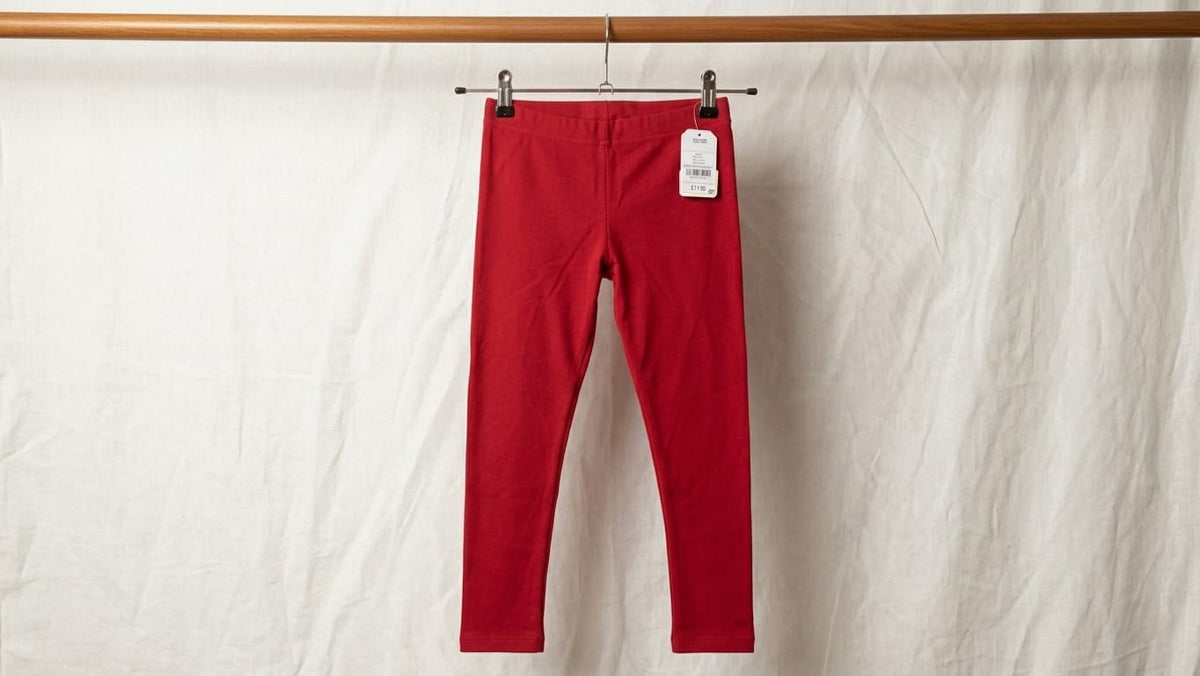 Next Girls' Bright Red Stretch Cotton Leggings