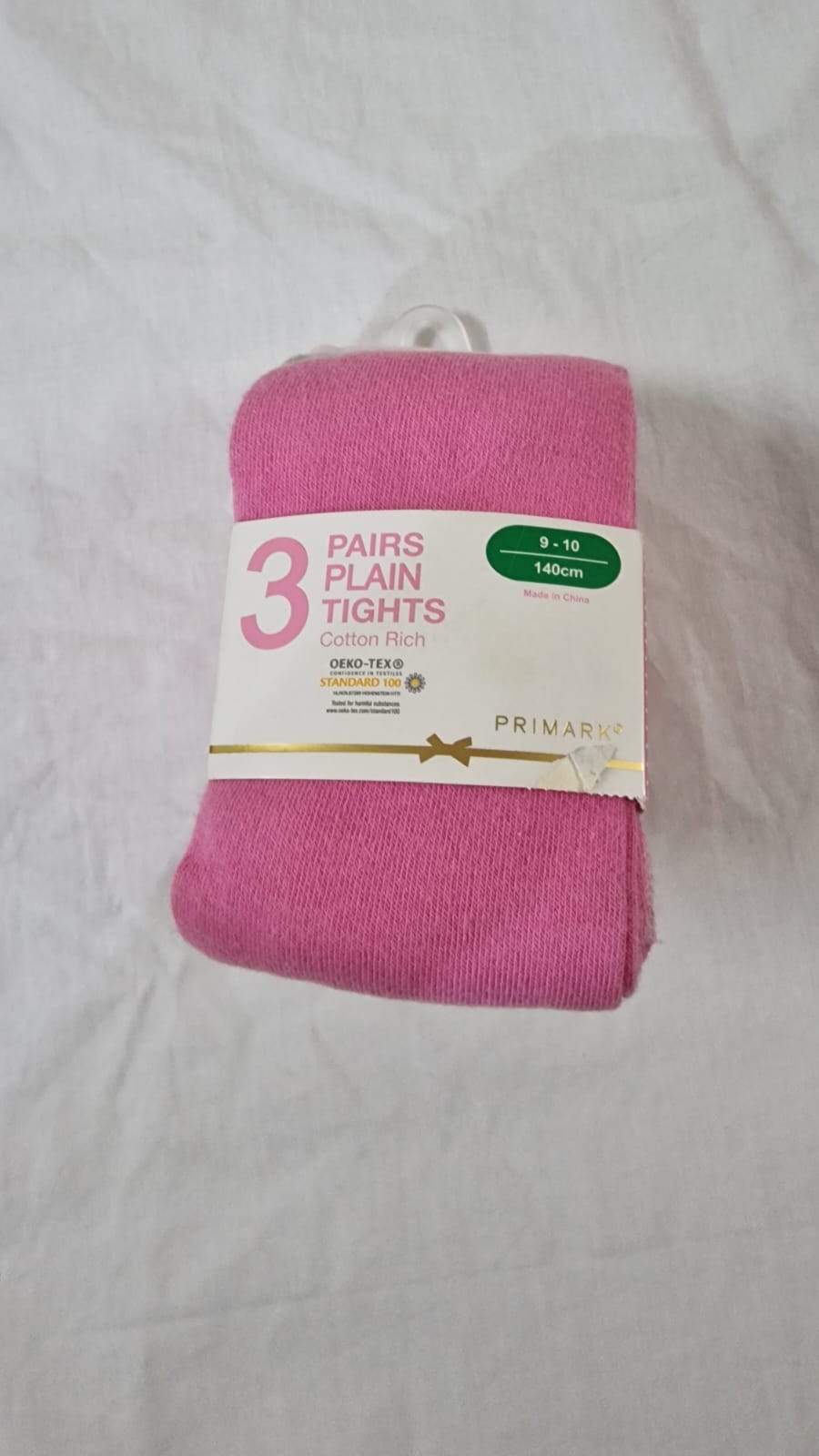 Primark Girls’ Cotton-Rich Plain Tights – 3 Pack