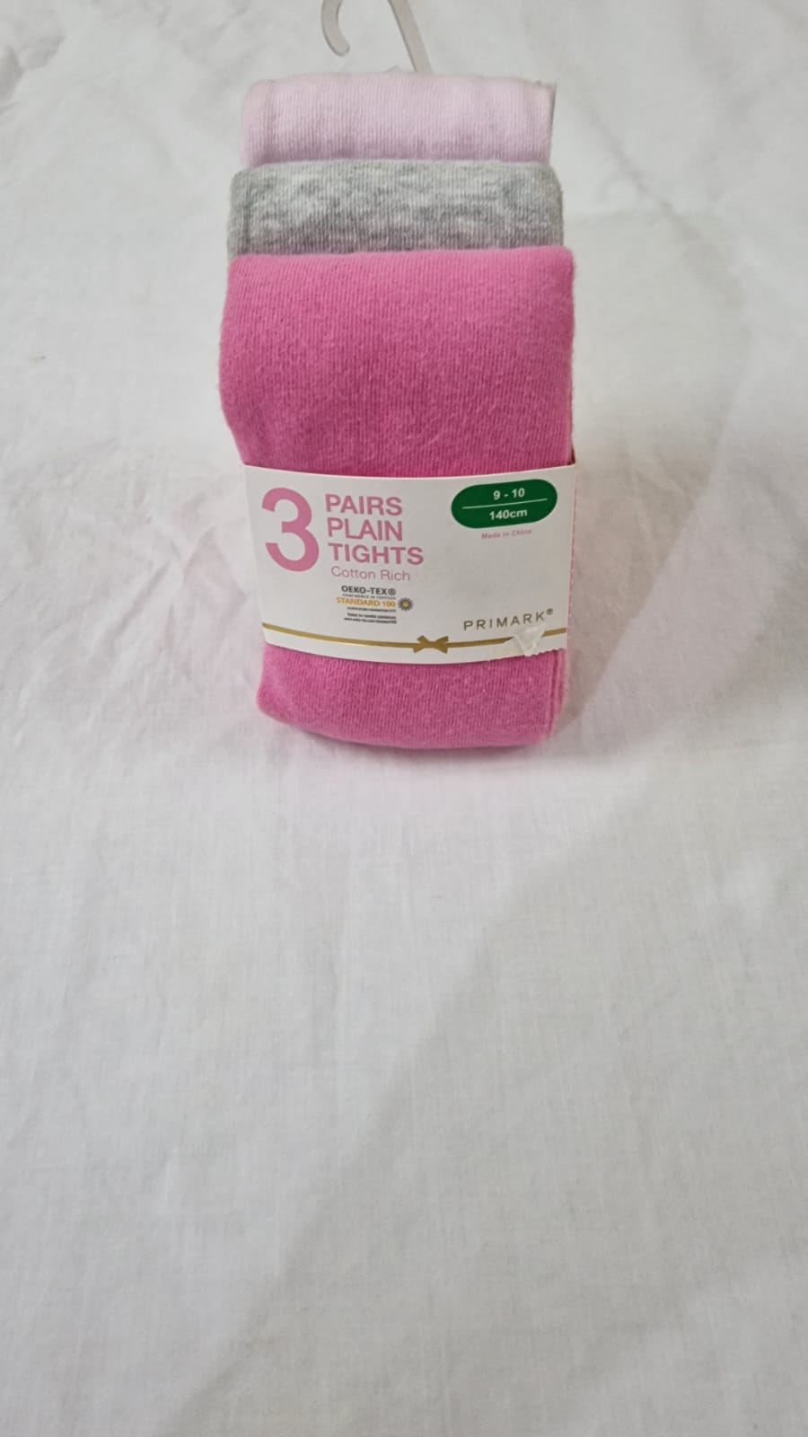 Primark Girls’ Cotton-Rich Plain Tights – 3 Pack